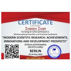 ХV Міжнародна науково-практична конференція «MODERN SCIENTIFIC RESEARCH: ACHIEVEMENTS, INNOVATIONS AND DEVELOPMENT PROSPECTS»